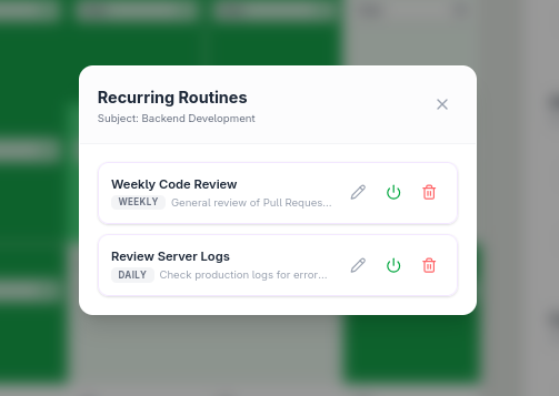 Recurring Routines Light